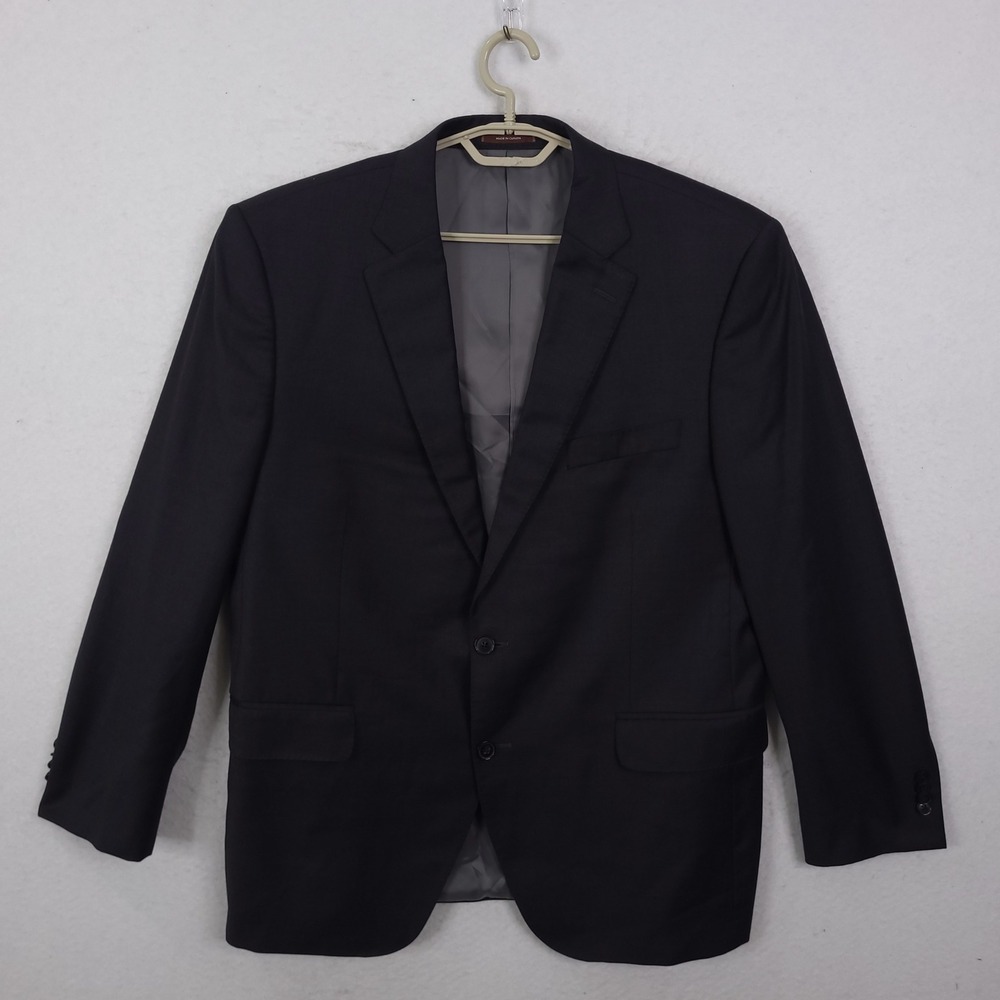 Peter Millar Blazer Mens 44R Black 100% Wool 2-Button Sport Coat Classic Formal